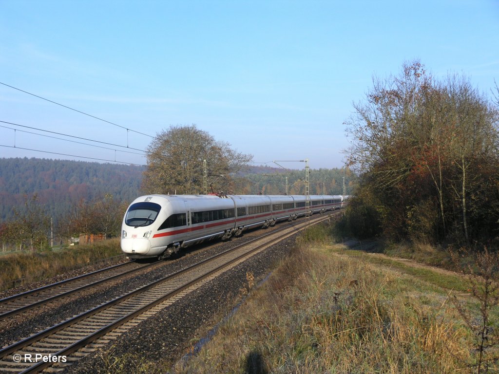 411 005-2 „Dresden“ als ICE 21 Frankfurt/Main – Wien bei Endorf. 29.10.10

