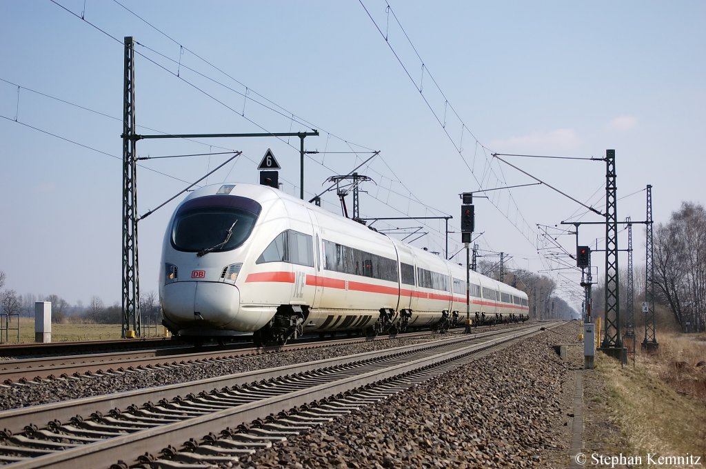 411 007-8  Pirna  als ICE 1512 von M�nchen nach Hamburg-Altona in Friesack(Mark). 22.03.2011