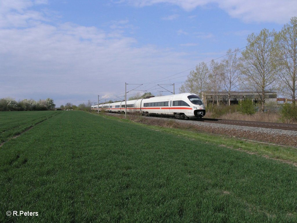 411 059-9 „Passau“ als ICE 1507 Hamburg Altona – Leipzig HBF bei Podelwitz. 16.04.11

