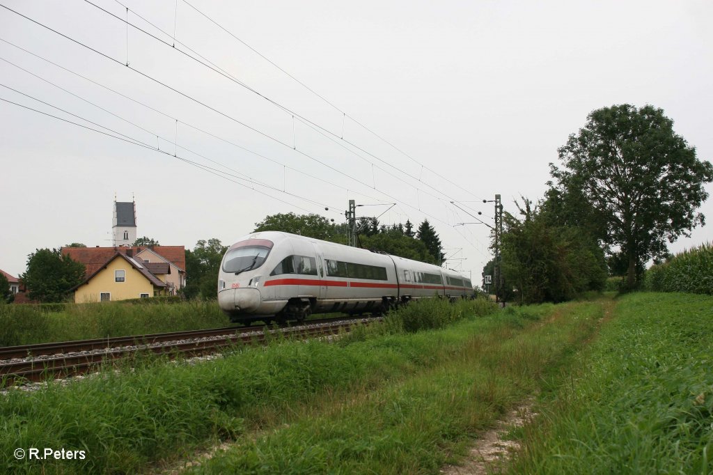 411 078-9  Ostseebad Warnem�nde  + 411 064 als ICE 90 nach Hamburg bei Moosham. 03.08.11