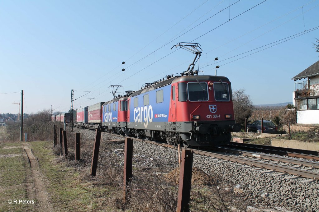 421 386-4 und 421 383-1 mit dem Arcese bei Oestrich-Winkel. 05.03.13