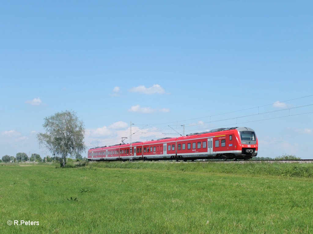 440 206-4 mit als RE 4073 Passau - Landshut - M�nchen bei Pulling bei Freising. 08.06.13