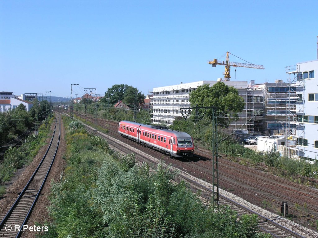 610 001-0 verl�sst Regensburg mit ein RE N�rnberg �ber Schwandorf. 09.09.08