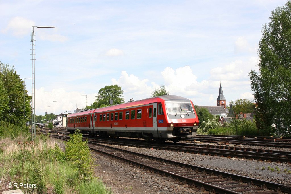 610 509 verl�sst Marktredwitz als RE5686 Cheb - N�rnberg. 11.05.12