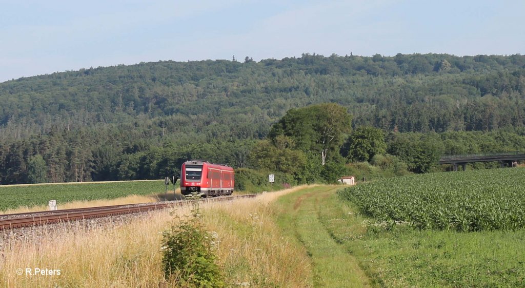 612 063 als umgeleiteten Franken-Sachsen-Express IRE 3082 Dresden - N�rnberg bei Oberteich. 17.07.13