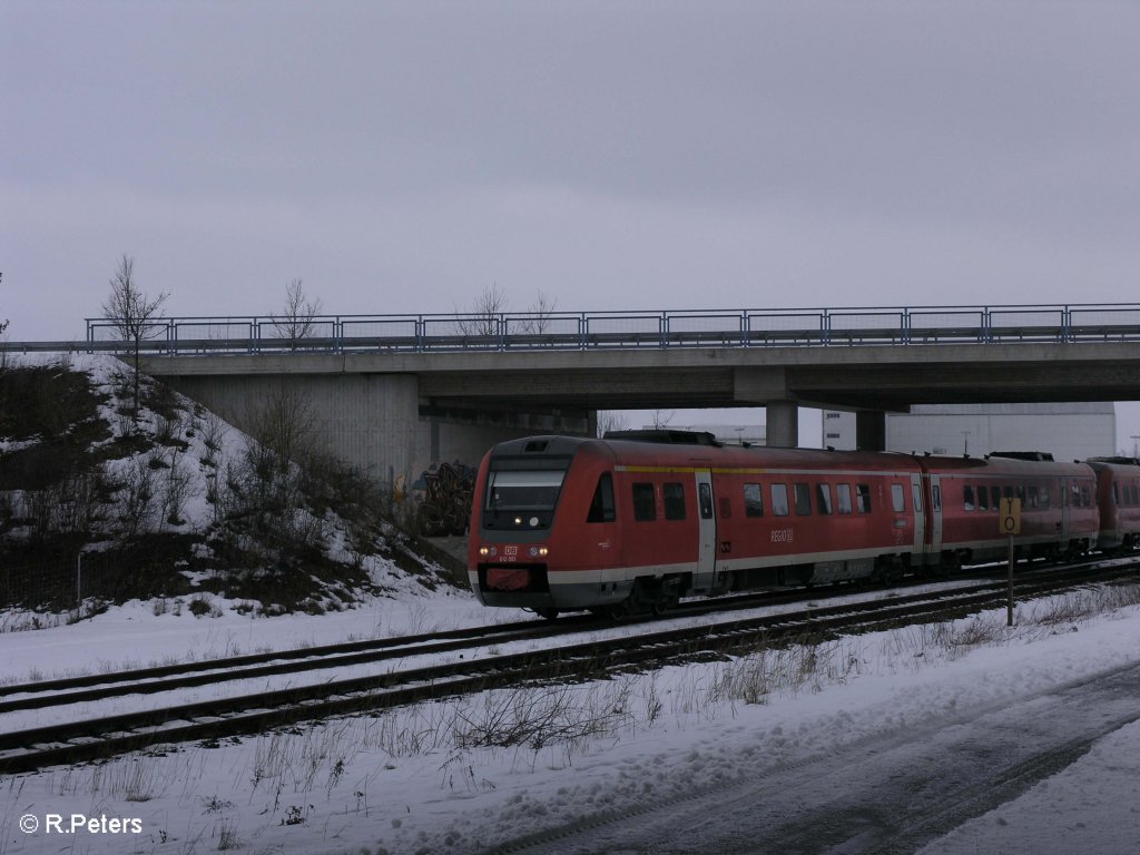 612 091 verl�sst Buchloe mit einem RE nach Immenstadt. 25.02.09