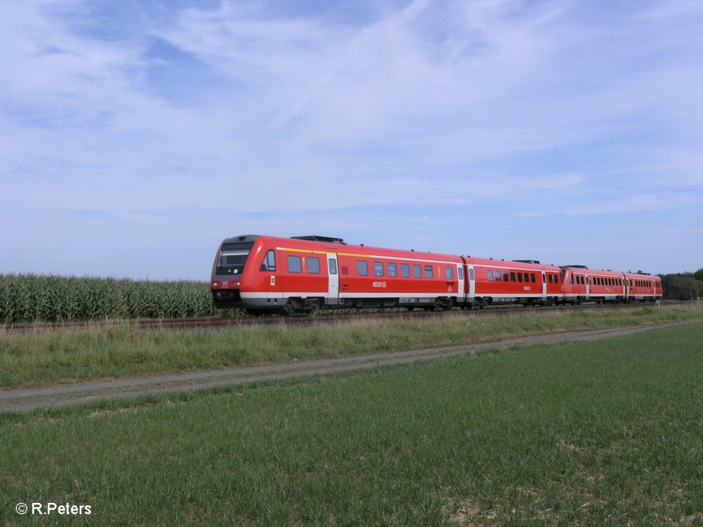 612 115-6 zieht als RE 3694 Gera bei Oberteich vorbei. 16.08.09

