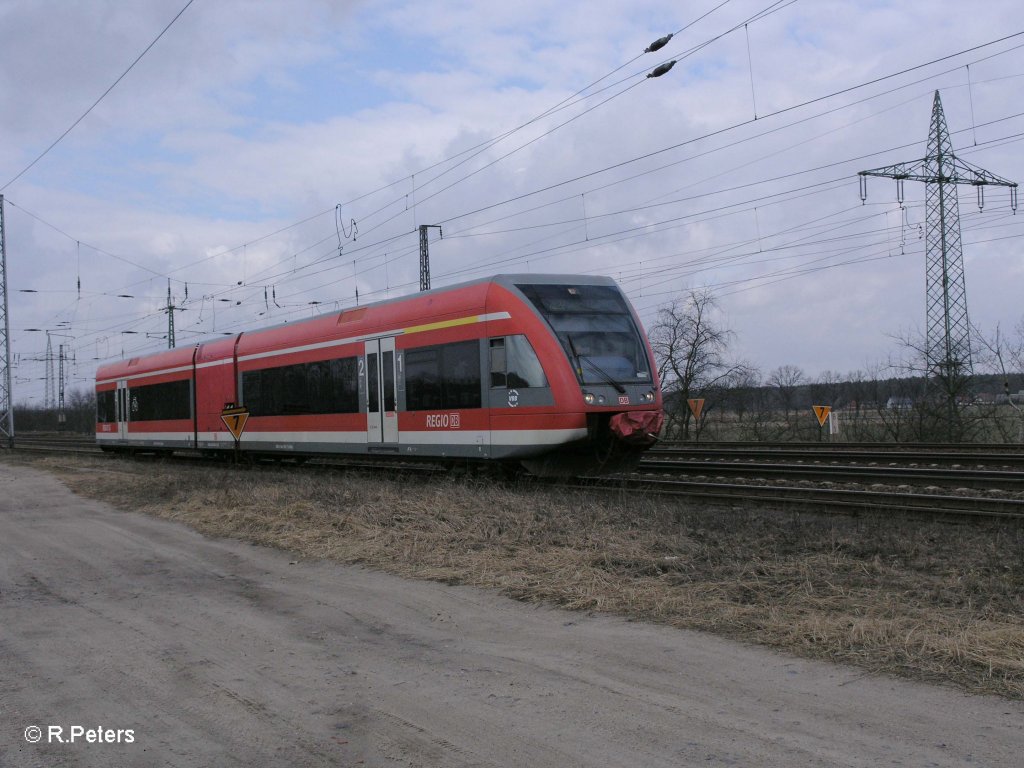 946 011 verl�sst Saarmund als RB28814 nach Berlin Sch�nefeld. 11.03.11
