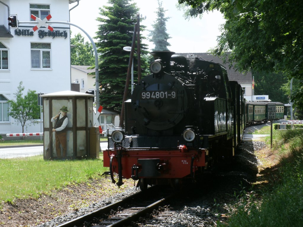99 4801-9 kam,am 09.Juni 2012 von G�hren in Baabe an.