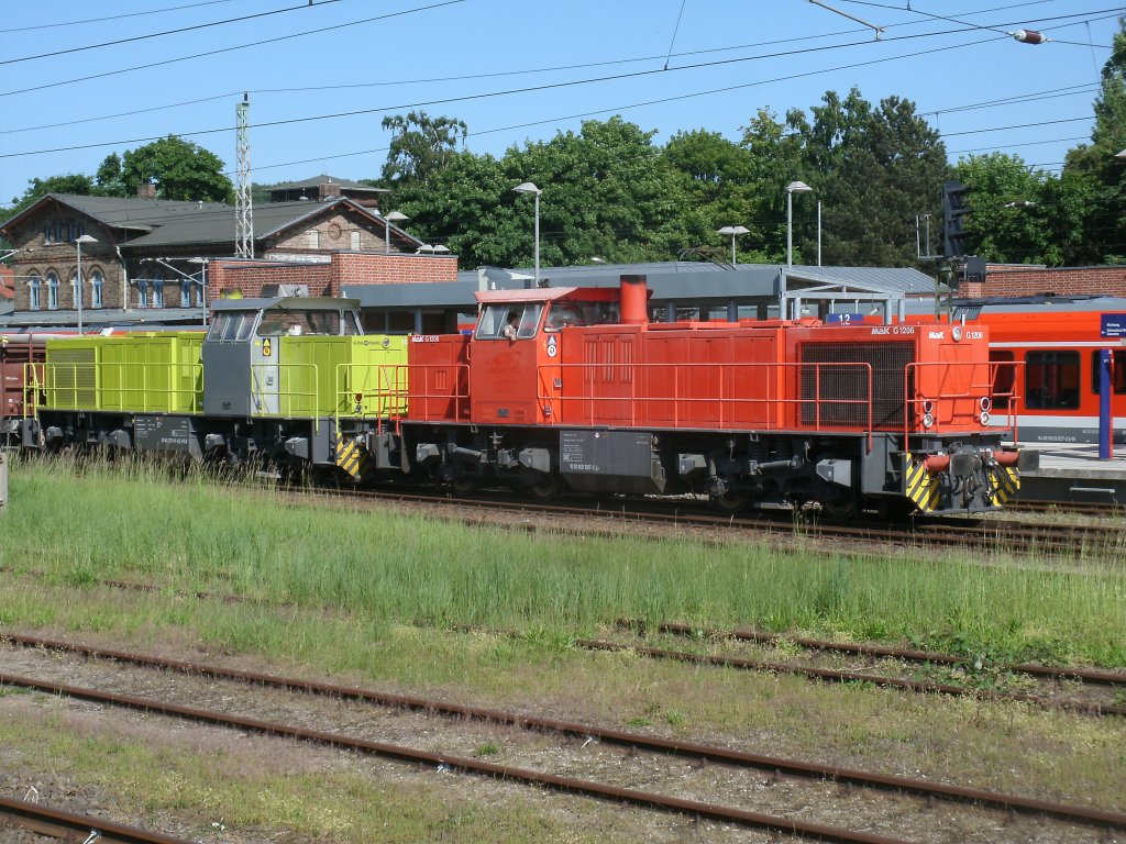 Am 11.Juni 2013 besuchten die MaK G1206 Nr.1507(die Rote) und die 275 119-6(ebenfalls eine MaK G1206) Bergen/R�gen. 