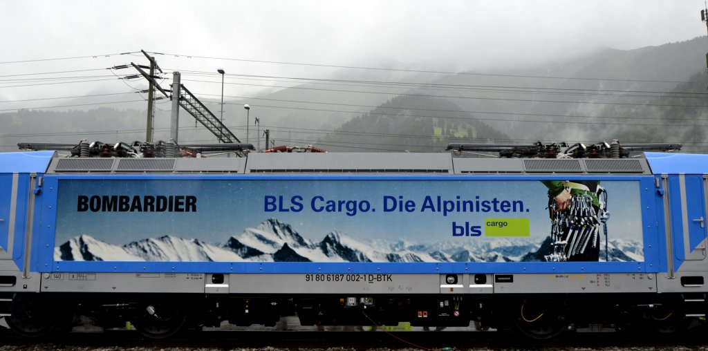 BLS BR 187. Hier kann man schn erkennen, dass die Lokomotive in Deutschland immatrikuliert ist. (29.06.2013)