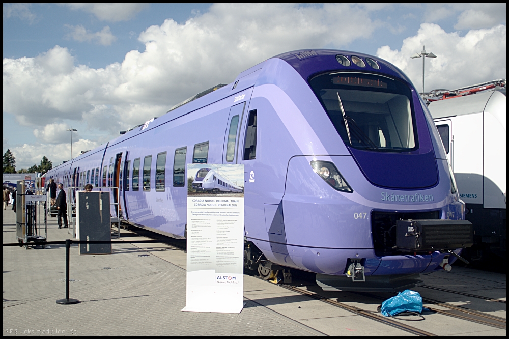 Coradia Nordic fr Skanetrafiken auf der InnoTrans 2012 in Berlin (NVR-Nummer A2 94 744 610 047-3 S-Skane)