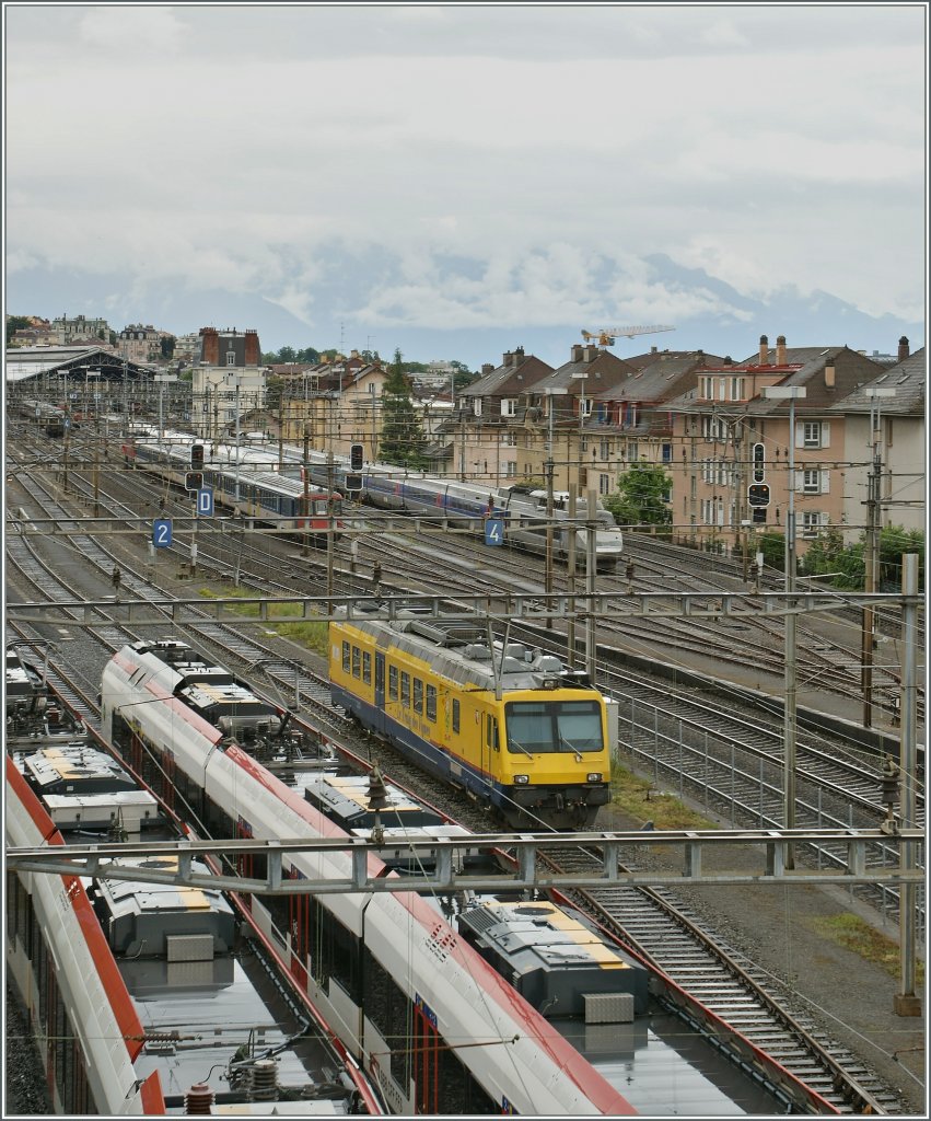 Das Foto ist so traurig wie schlecht: Der halbe  Train des Vignes  an wirklich unfotogener Lage in Lausanne am 12. Juni 2012