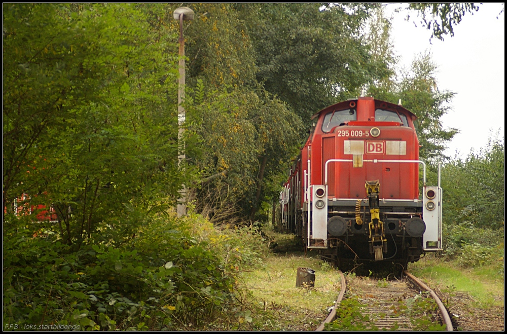 DB 295 009-5 steht seit gut zwei Jahren auf diesem Seitengleis (gesehen Bw Cottbus 05.10.2010 - Update: 29.07.2008 in Aw Cottbus z; 12/2012 in Espenhain z)