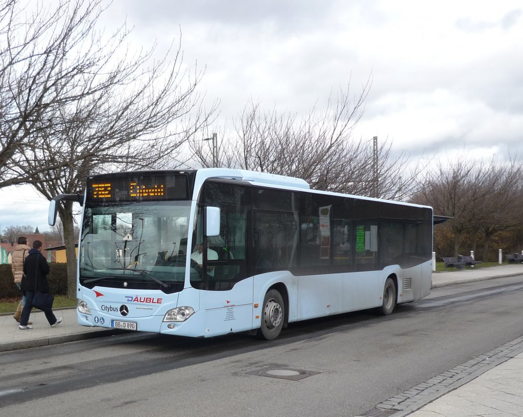 Ein MB-Citaro C2 der Fa. Duble aus Deckenpfronn am ZOB in Herrenberg.