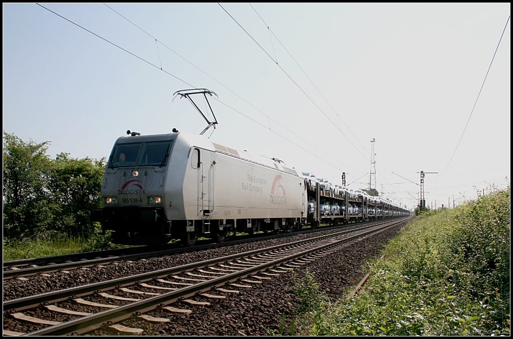 EMN 185 538-6 mit Autotransport (Eigentum TXL, seit 11/2008 vermietet, gesehen Lehrte-Ahlten b. Hannover 24.06.2010)