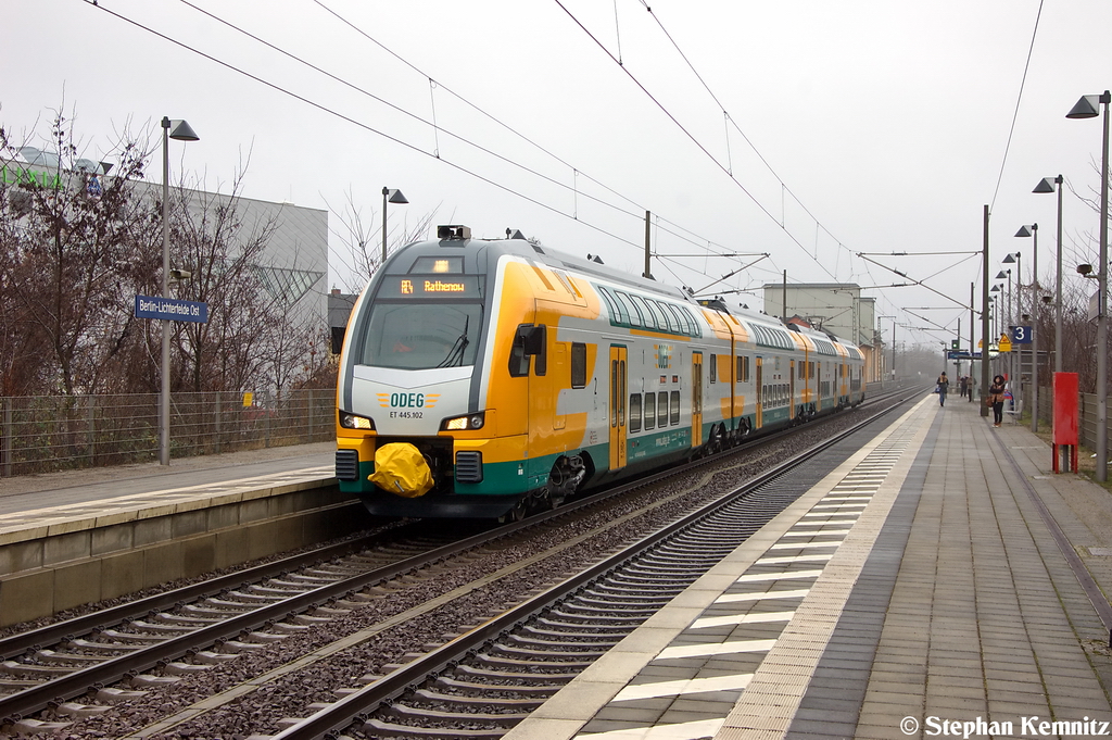 ET 445.102 (445 102-7) ODEG - Ostdeutsche Eisenbahn GmbH als RE4 (RE 37316) von Ludwigsfelde nach Rathenow in Berlin-Lichterfelde Ost. 08.01.2013