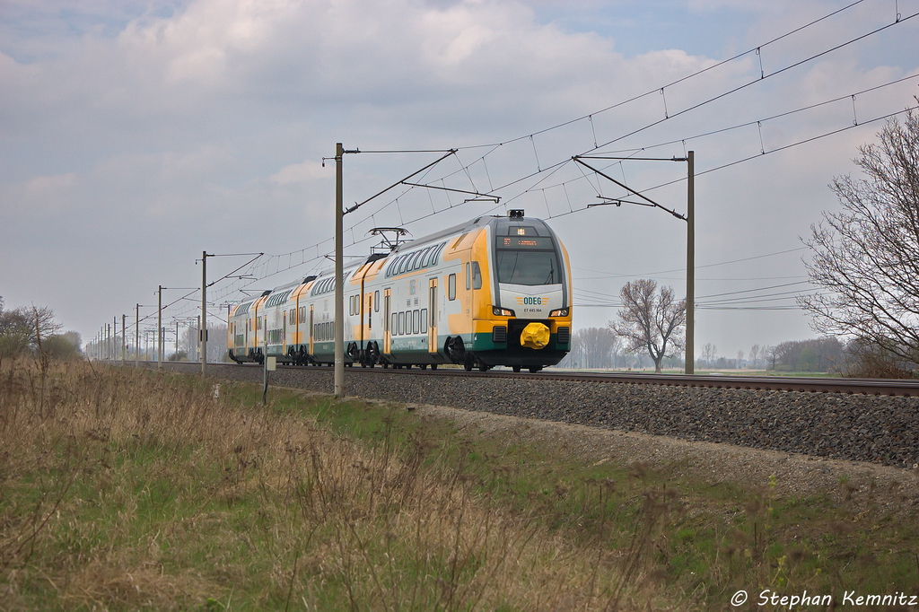 ET 445.104 (445 104-3) ODEG - Ostdeutsche Eisenbahn GmbH als RE2 (RE 37372) von Wittenberge nach Cottbus in Vietznitz. Netten Gru� an den Tf! 25.04.2013