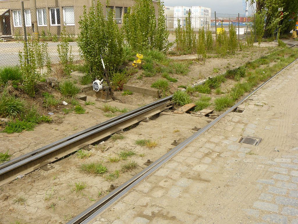 Handweiche Watergang, Hafen Antwerpen 10-05-2013.

Handwissel in straatspoor Watergang, haven Antwerpen 10-05-2013.