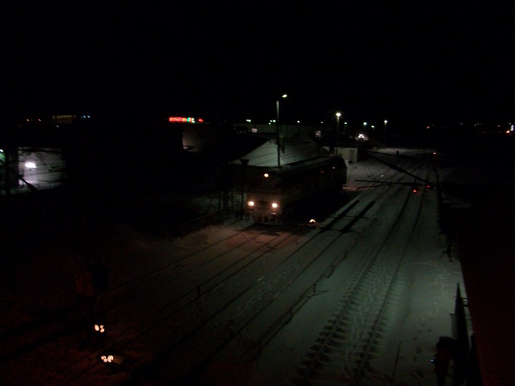 H.F.Wiebe V320 001 am Abend vom 02.Dezember 2010 in Bergen/R�gen.