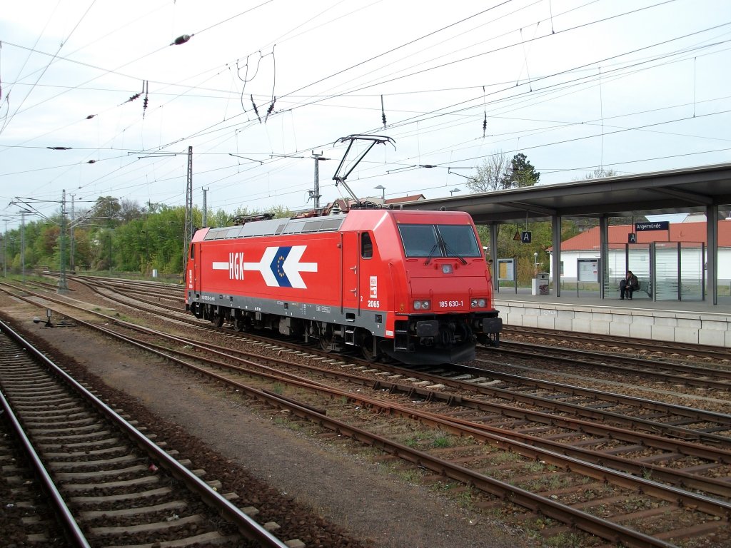 HGK 185 630 unterwegs am 01.Mai 2010 zum Abstellgleis in Angermnde.