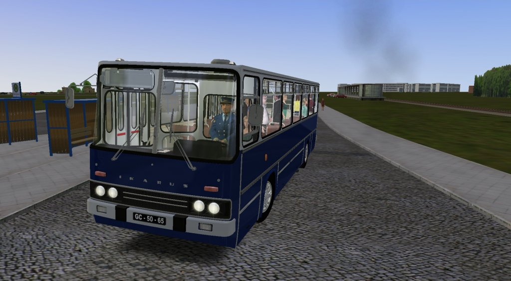 Ikarus 260 des Omsibussimulators auf meiner selbstgebauten Map Sassnitz.

