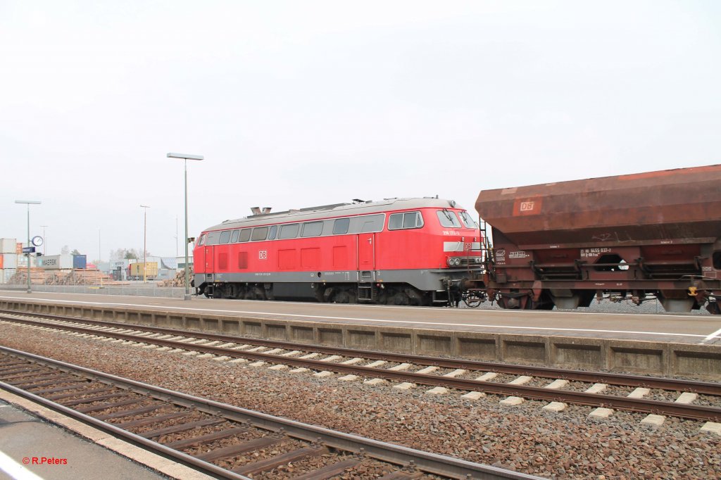Kleiner Nachschuss beim Einfahren von 218 272-3 in Wiesau. 22.04.13