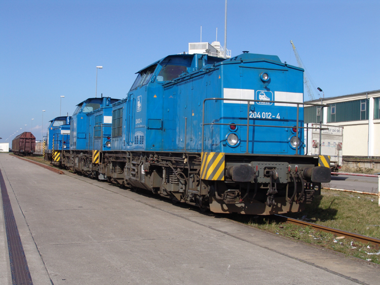 Lokzug der Eisenbahn-Bau-und Betriebsgesellschaft 
Pressnitztalbahn mbH.Aufgenommen am 20.03.07 im Seehafen Rostock 