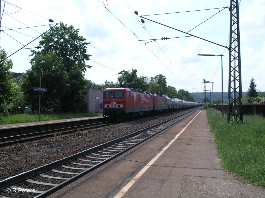MEG 603+601 ziehen ein Zementzug durch Regensburg-Pr�fering. 09.05.09