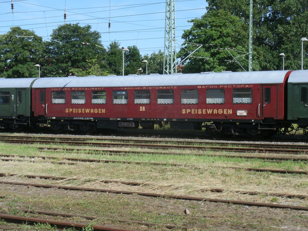 MITROPA Speisewagen WRg 55 80 88-15 100-3 im Sonderzug Bergen/R�gen-Cottbus am 06.Juli 2013.