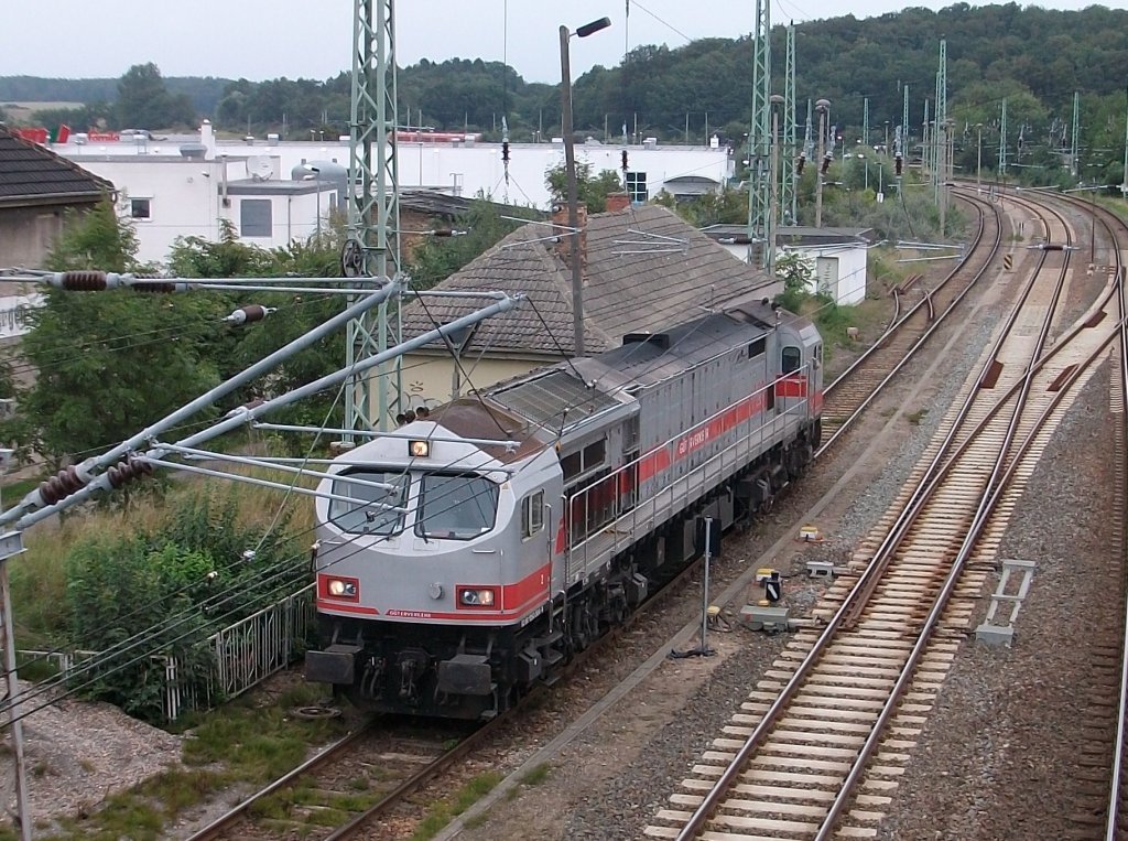 MKB-V20 am 23.August 2010 neben den alten Kleinbahnhof in Bergen/R�gen.