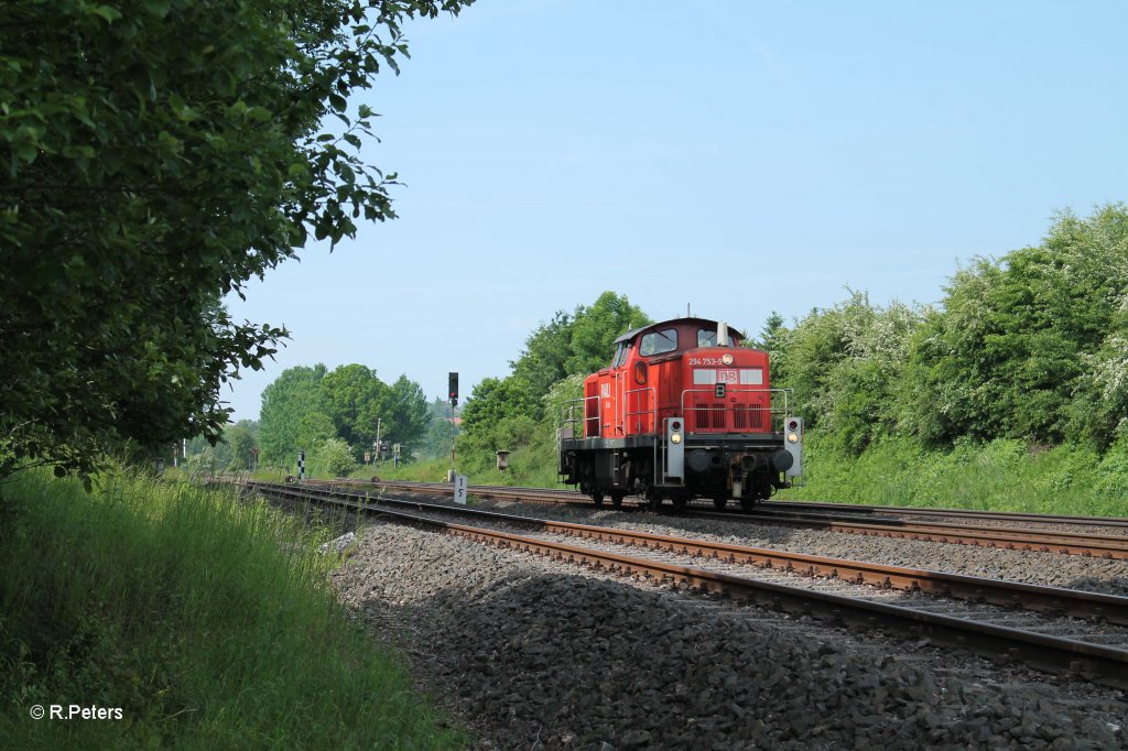 Nach dem Kopfmachen in Wiesau ging es nach Marktredwitz 294 753-9 bei Sch�nfeld . 13.06.13