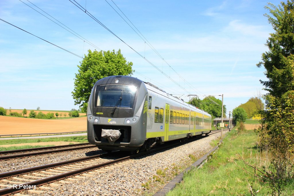 Nachschuss von 440 914 als AG84322 Eggm�hl - Ingolstadt bei H�henberg. 07.05.11