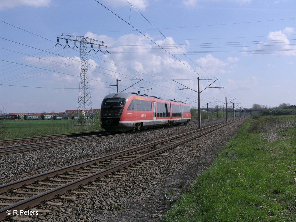 Nachschuss von 642 130-9 als RB26362 Leipzig HBF – D�beln HBF bei Borsdorf. 16.04.11
