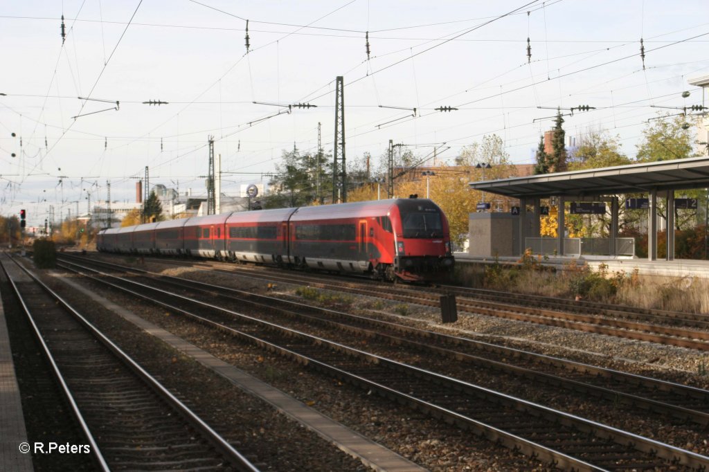 Nachschuss vom Steuerwagen am RJ60 nach M�nchen am Heimeranplatz. 04.11.10