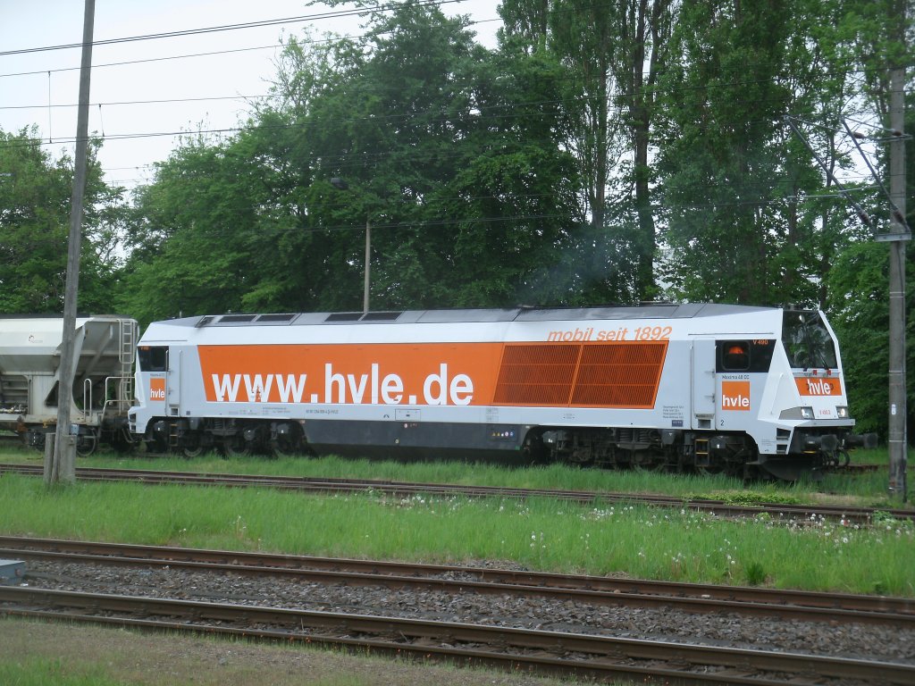 Nicht zu �berh�ren war die Hvle Maxima V490.3,am 22.Mai 2013,auf dem Bahnhof in Bergen/R�gen.
