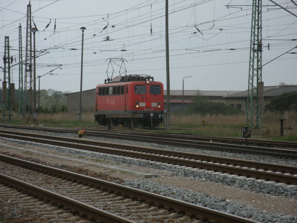�berraschung am Nachmittag,vom 11.Mai 2013,als die 140 834-3 in Bergen/R�gen einfuhr und blieb.