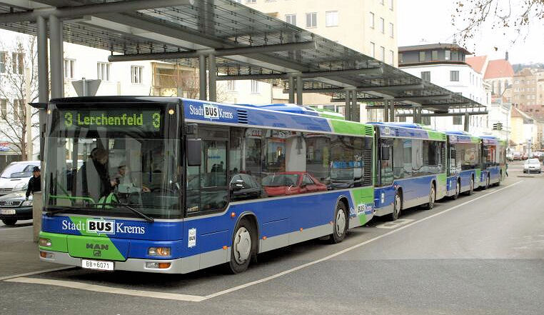 Vorg�nger der jetzigen Kremser Stadtbusse,MAN LIONs City,ca.bis Sommer 2011.Betreiber war die Stadt Krems.