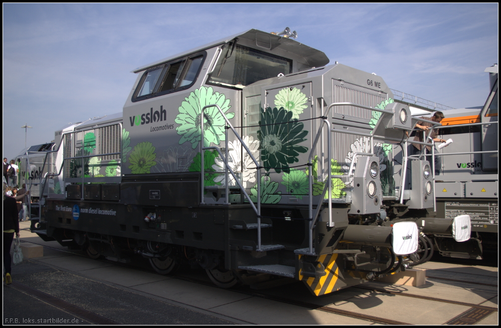 Vossloh G6 ME (Multi-Engine) auf der InnoTrans 2012 in Berlin. Die Lok erfüllt die strengen EURO5-Normen