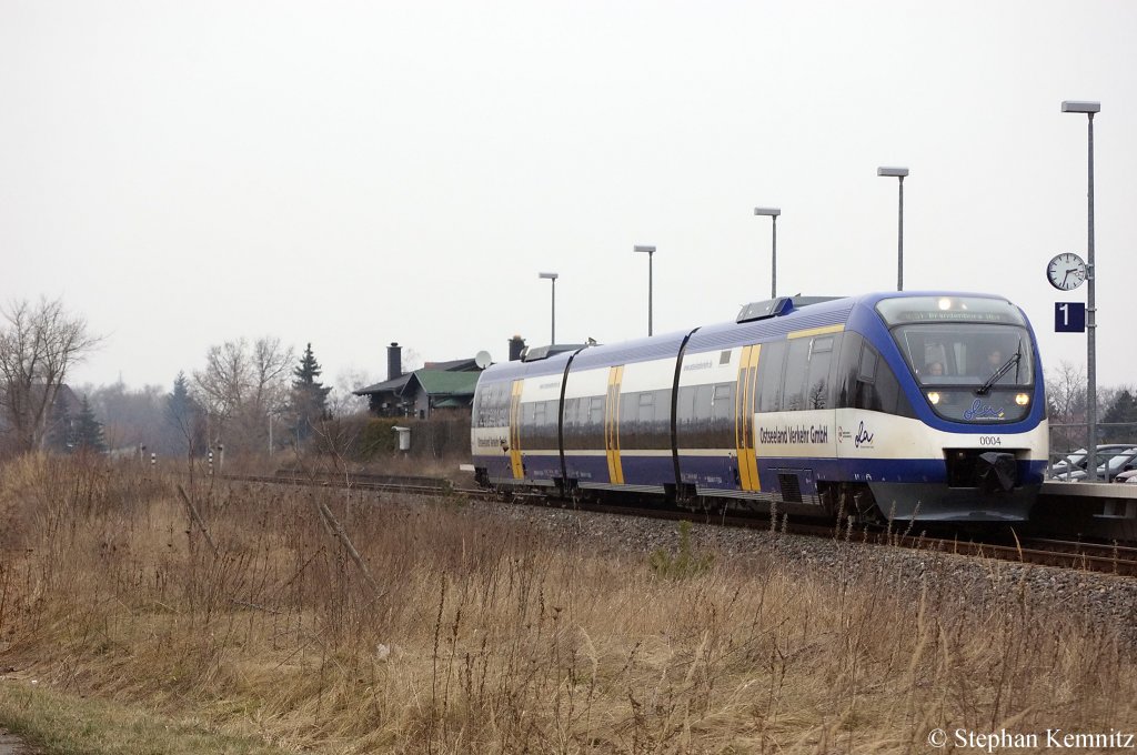 VT 0004 von der Ostseelandverkehr GmbH als MR51 (MR 68931) nach Brandenburg Hbf an der Haltestelle Fohrde. 17.02.2011