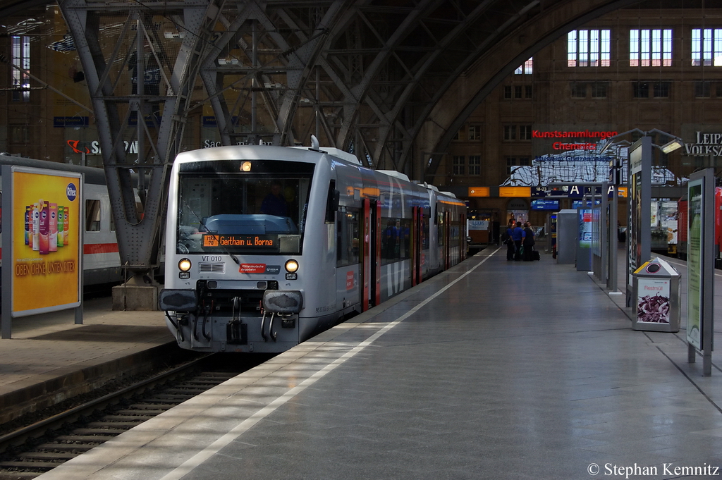 VT 010 (650 542-3) & VT 014 (650 546-4) der Mitteldeutsche Regiobahn als MRB80303 nach Geithain. 28.06.2011