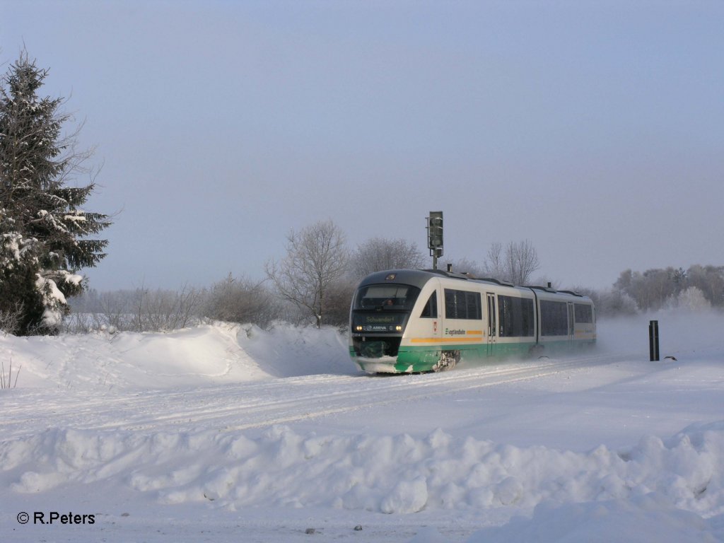 VT 22 bei Sch�nfeld als VBG 81113 nach Schwandorf. 29.12.10