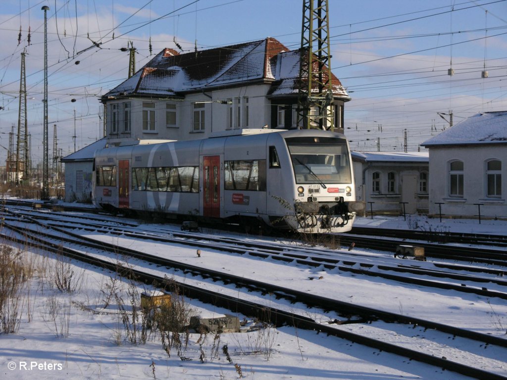 Vt013 f�hrt in Leipzig HBf als MRB 2 88524 aus Borna ein. 21.12.09
