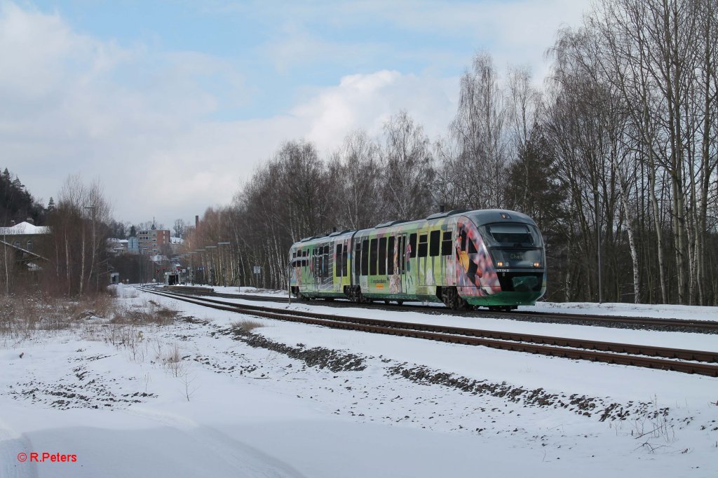 VT04 verl�sst Arzberg als VBG20875 Marktredwitz - Cheb. 21.02.13