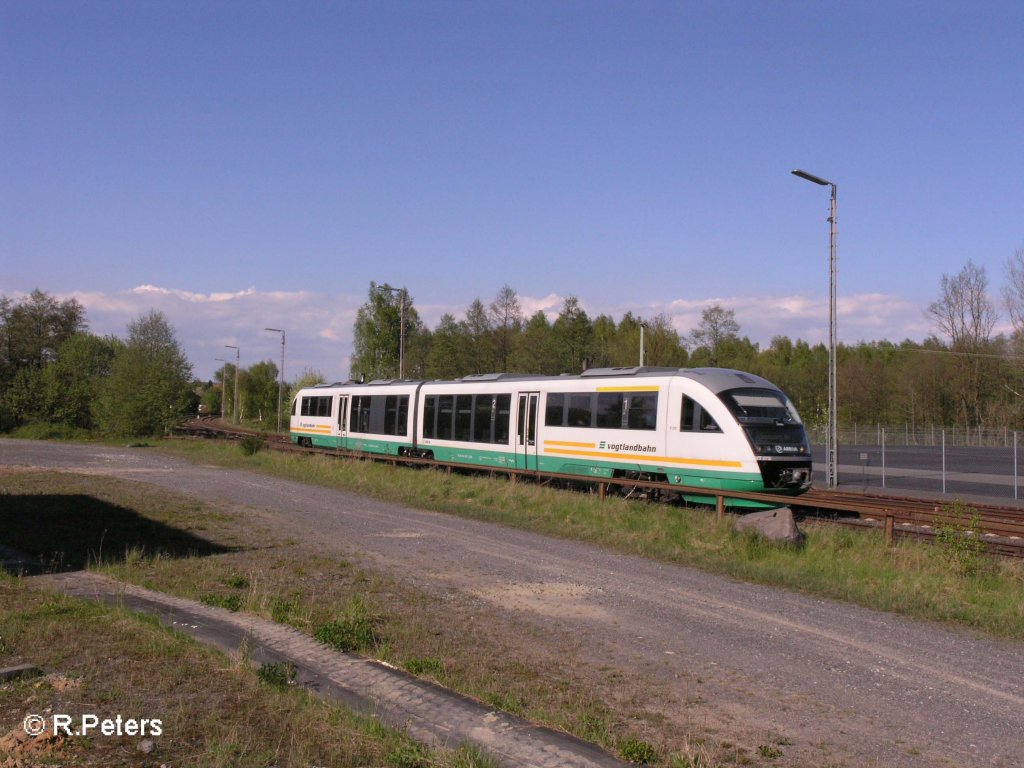 VT07 erreicht Wiesau/Oberpfalz mit VBG86567 nach Regensburg. 09.05.08
