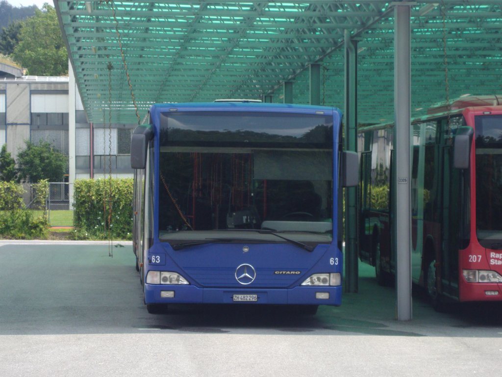 VZO-Mercedes Citaro NR.63 Baujahr 2002 im Depot in R�ti am 8.7.13