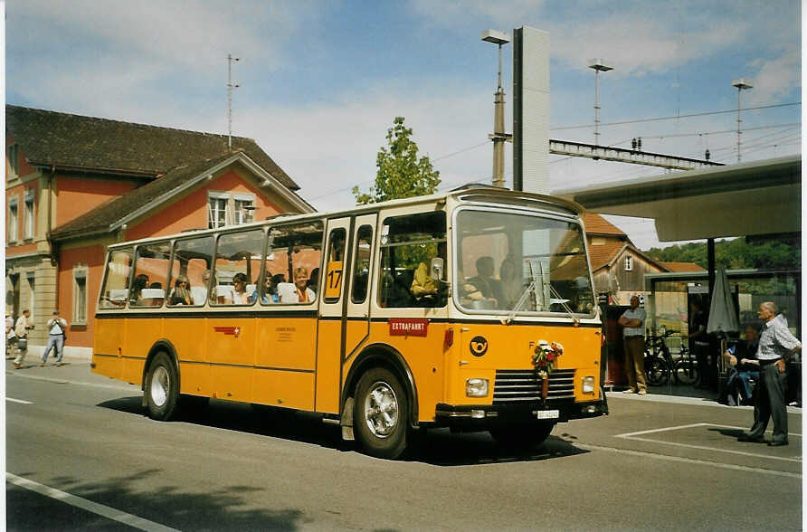 (085'021) - Gerber, Matzendorf - SO 41'241 - FBW/Gangloff (ex Schuler, Feusisberg; ex P 24'172) am 13. Mai 2006 beim Bahnhof Aarberg