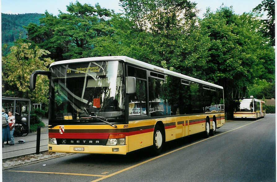 (085'922) - STI Thun - Nr. 80/BE 543'382 - Setra am 6. Juni 2006 bei der Schifflndte Thun