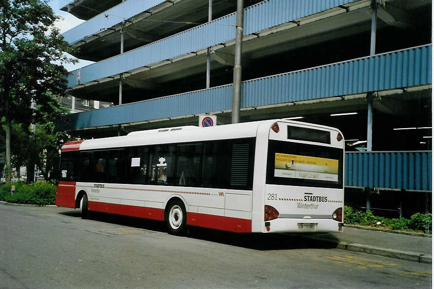 (088'210) - SW Winterthur - Nr. 281/ZH 719'281 - Solaris am 28. Juli 2006 beim Hauptbahnhof Winterthur