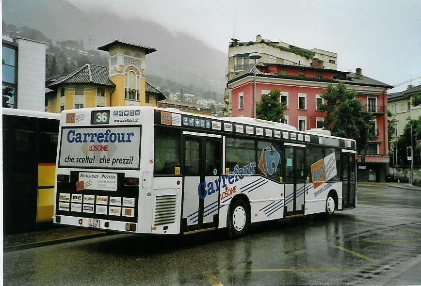 (088'714) - FART Locarno - Nr. 45/TI 64'945 - Mercedes am 3. august 2006 beim Bahnhof Locarno